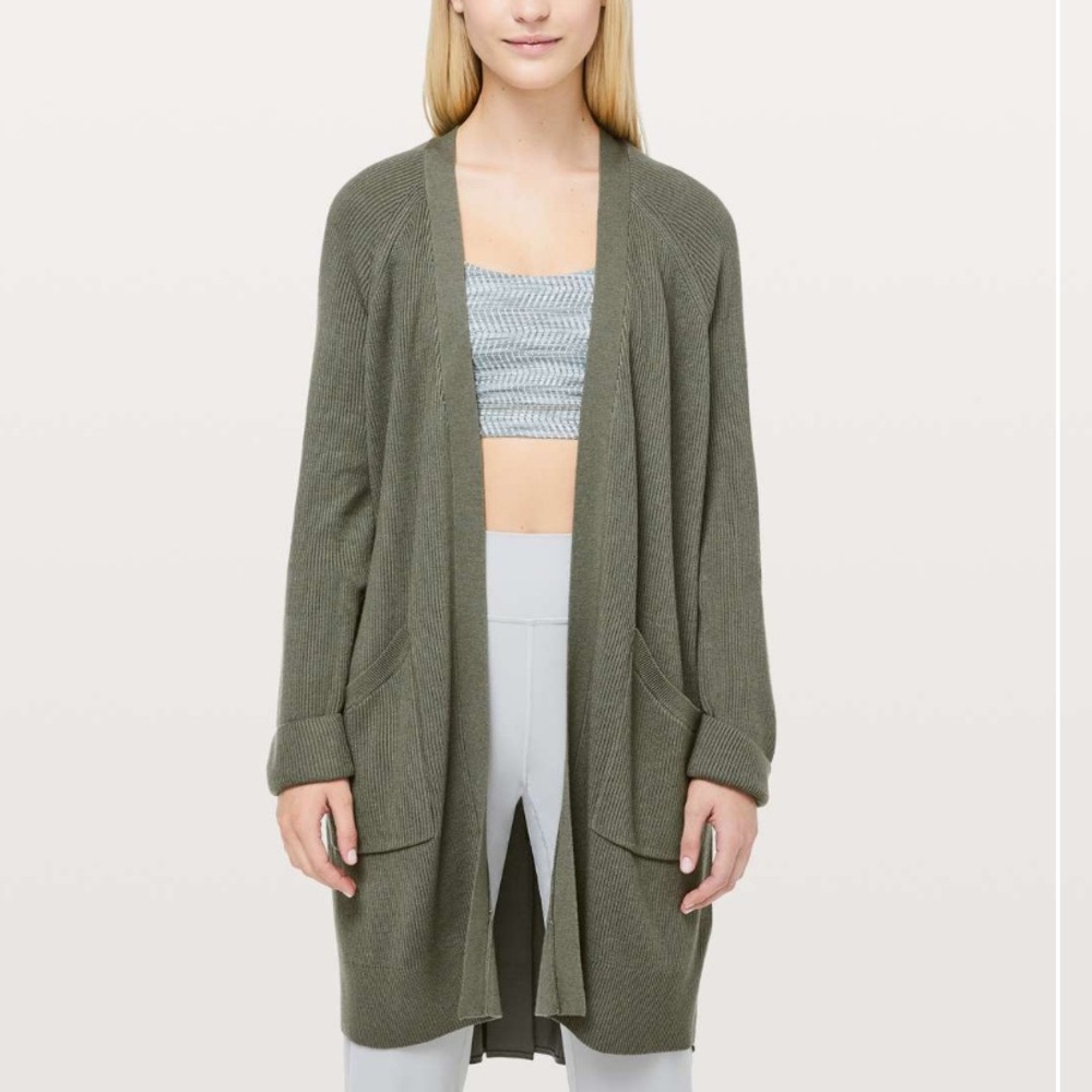 lululemon athletica Olive Green Cardigan